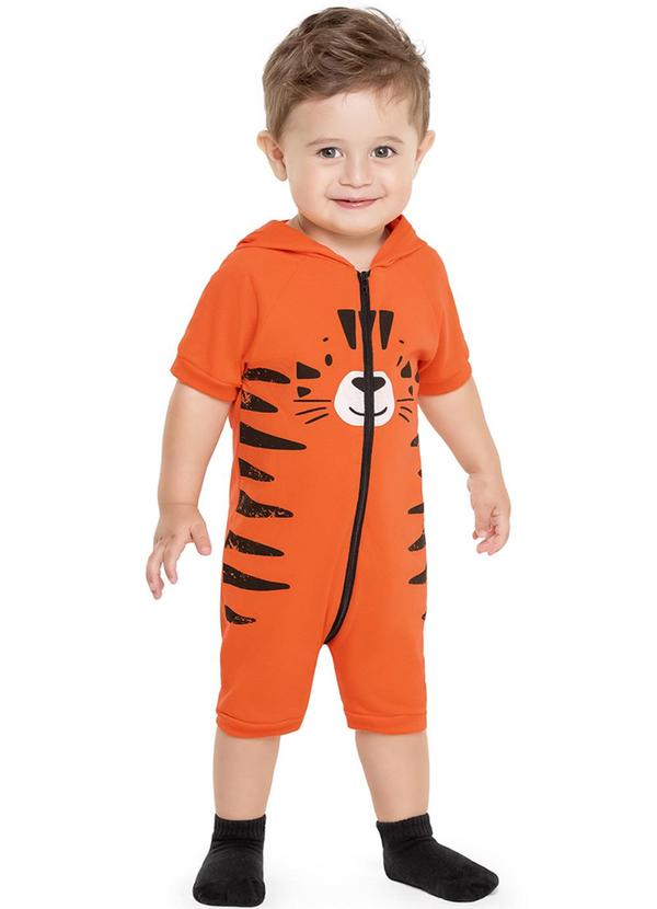 Alenice - Macacão o Tigrinho Menino Laranja