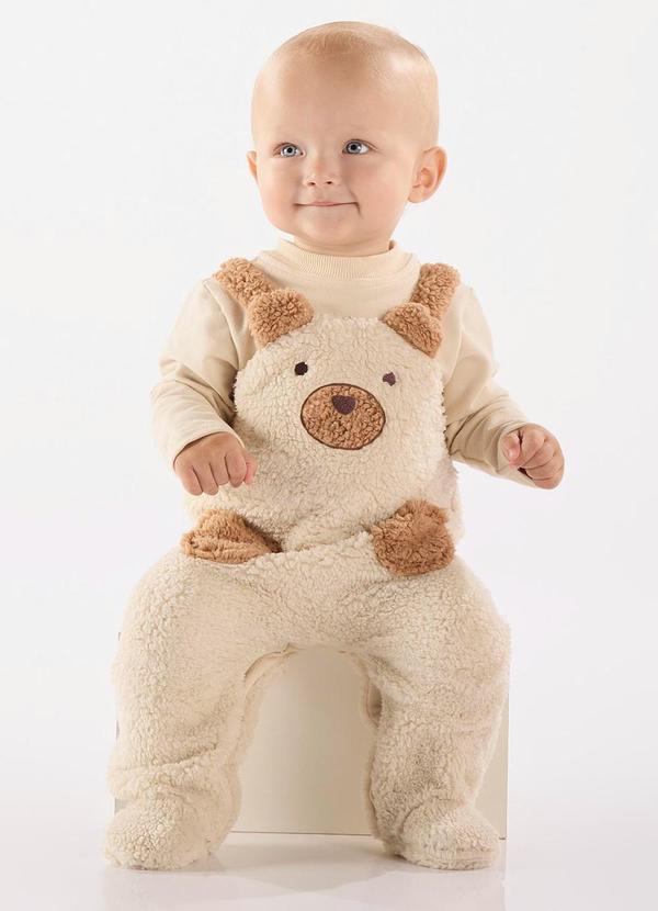 Up Baby - Macacão para Bebê Menino Bege