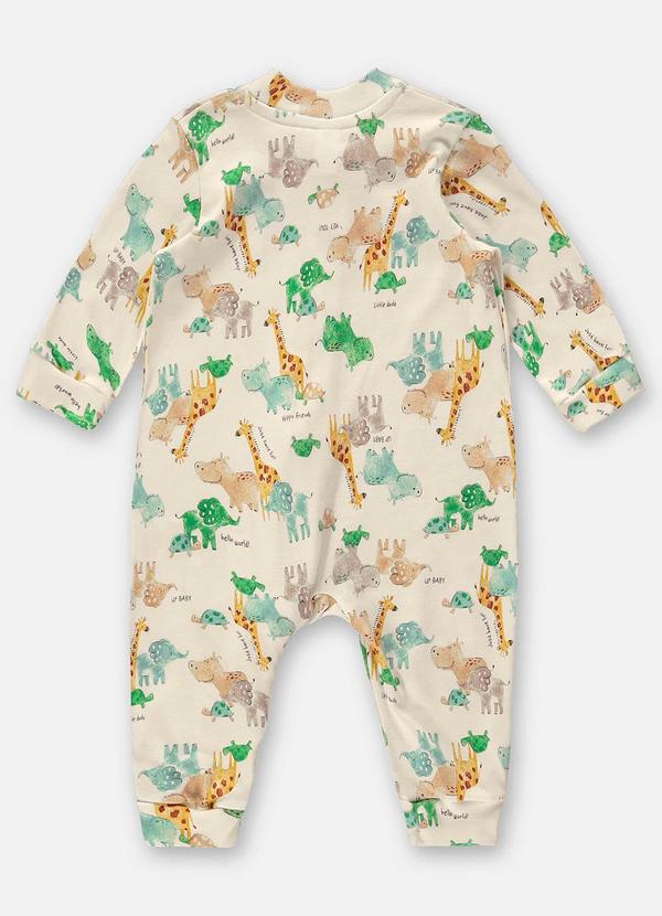 Up Baby - Macacão para Bebê Menino em Suedine Bege 2