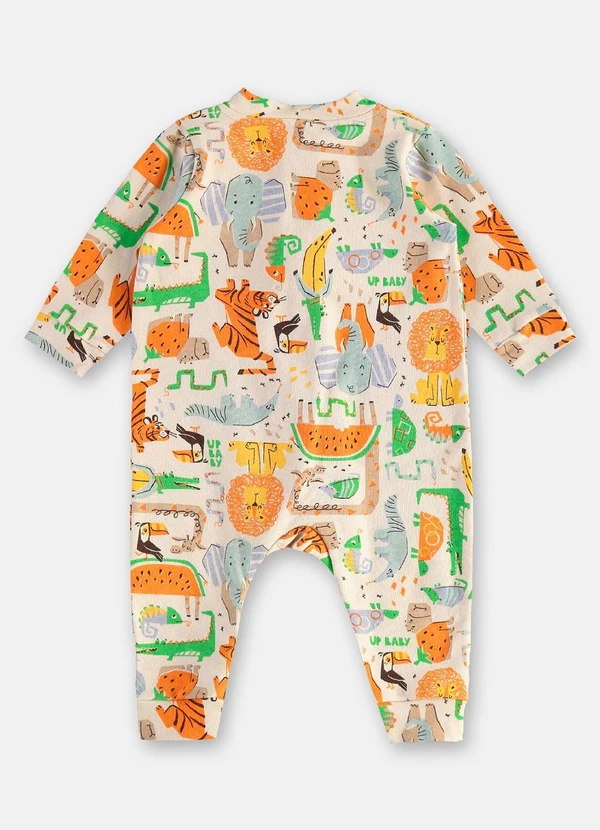 Up Baby - Macacão para Bebê Menino em Suedine Bege 2