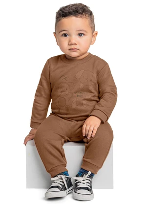 Quimby - Macacão para Bebê Menino Marrom - QUIMBY