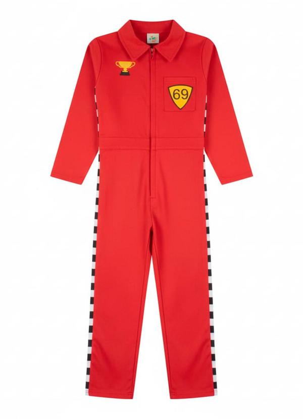 Twingo - Macacão Piloto de Corrida em Tricoline Vermelho