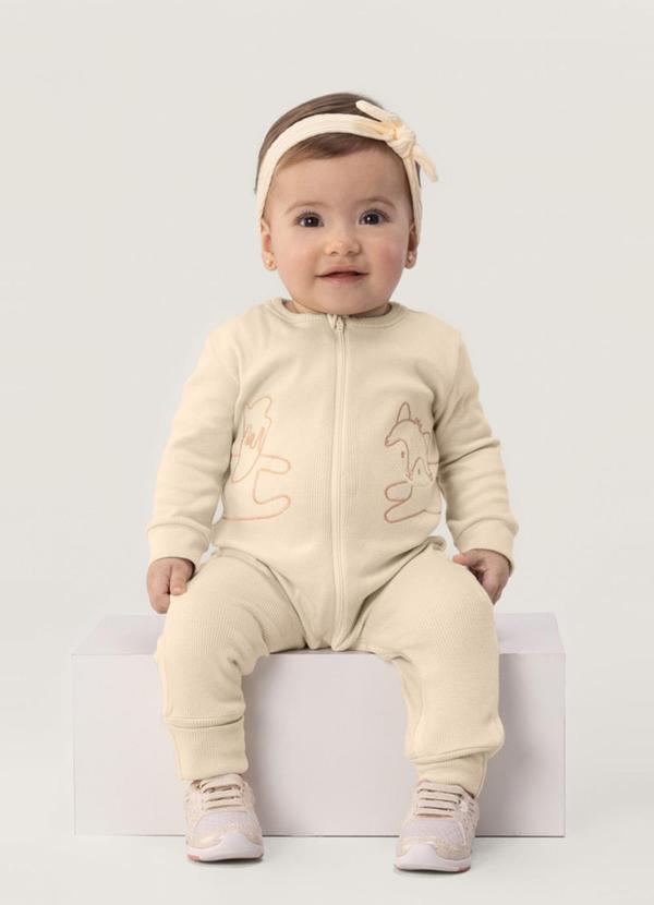 Brandili Baby - Macacão Ribana Bebê Unissex Natural