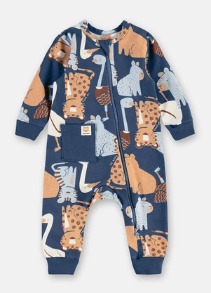 Up Baby - Macacão Saruel Cotton Azul - UP BABY