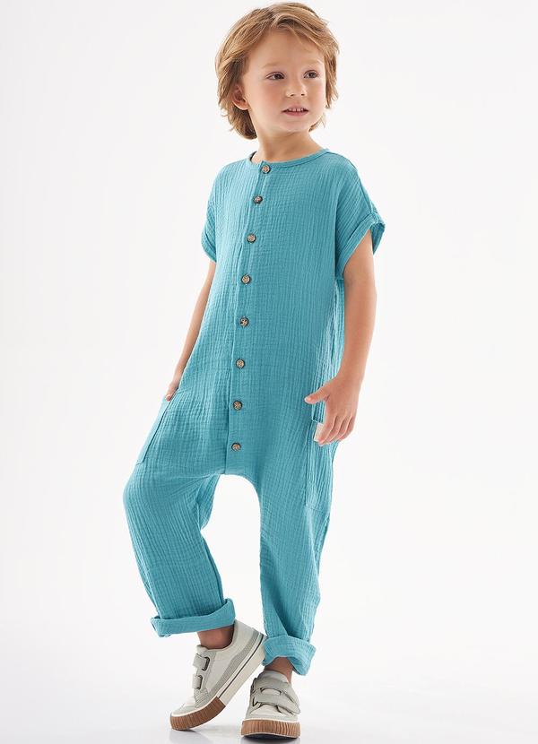 Up Baby - Macacão sem Manga para Menino Azul