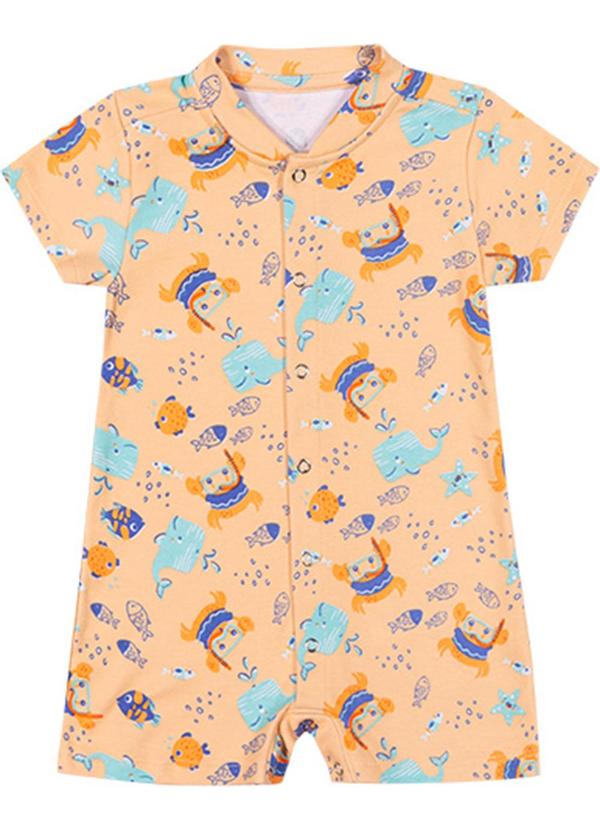 Alenice - Macacão Sonhos do Oceano Menino Laranja