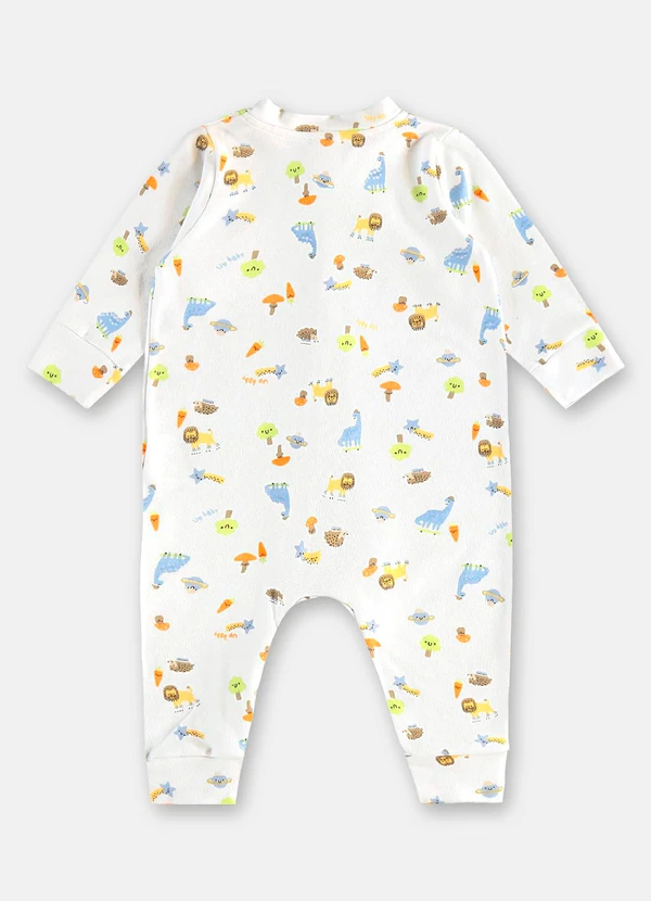 Up Baby - Macacão Suedine para Bebê Menino Branco 2