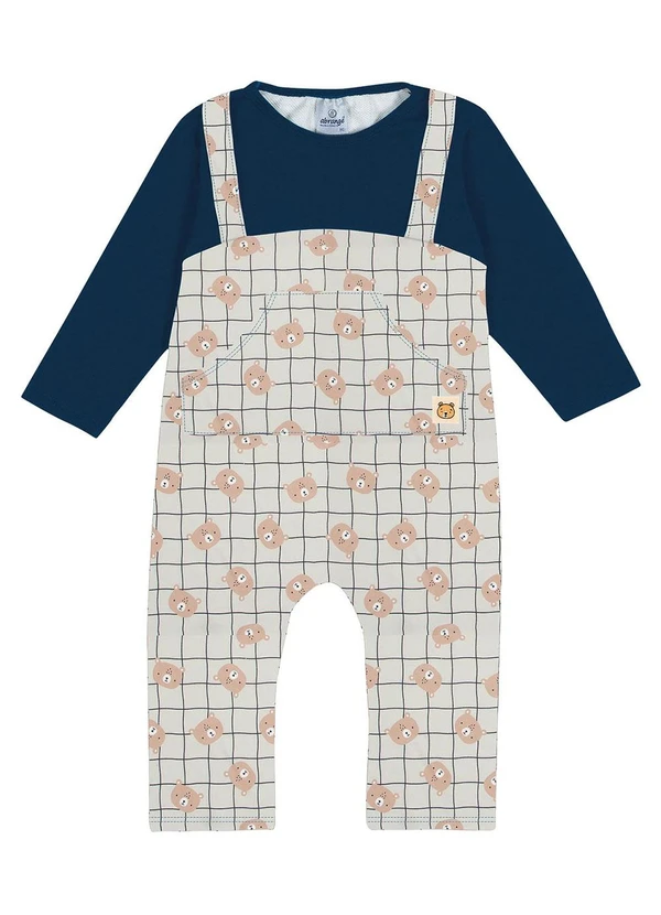 Abrange - Macacão Total Print Baby Azul