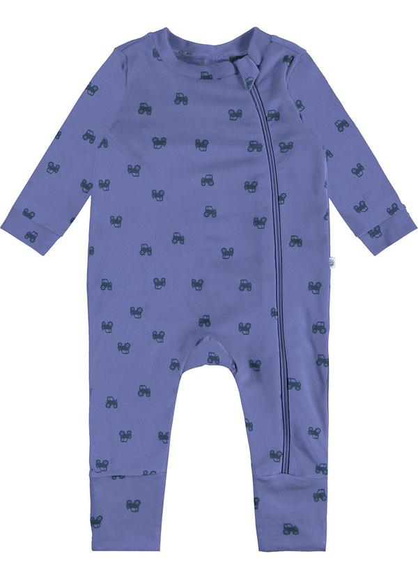 Malwee Kids - Macacão Tratorzinho com Pezinho Azul