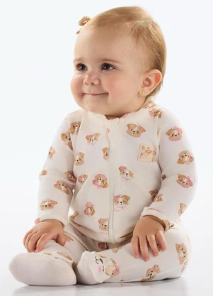 Up Baby - Macacão Unissex Bebê Bege - UP BABY
