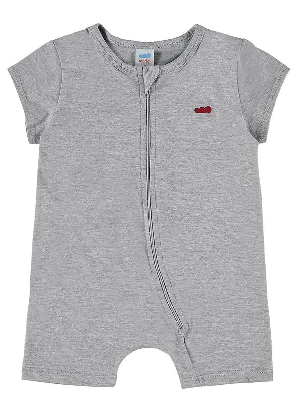 Marlan - Macacão Unissex em Meia Malha Penteada Cinza