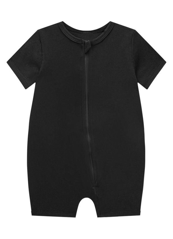 Marlan - Macacão Unissex em Meia Malha Penteada Preto