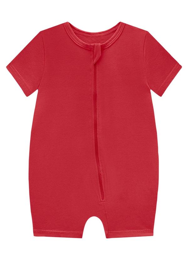 Marlan - Macacão Unissex em Meia Malha Penteada Vermelho