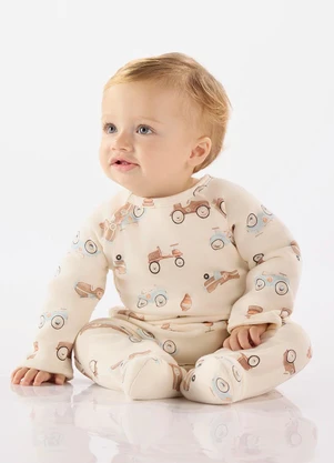 Up Baby - Macacão Unissex para Bebê Bege - UP BABY