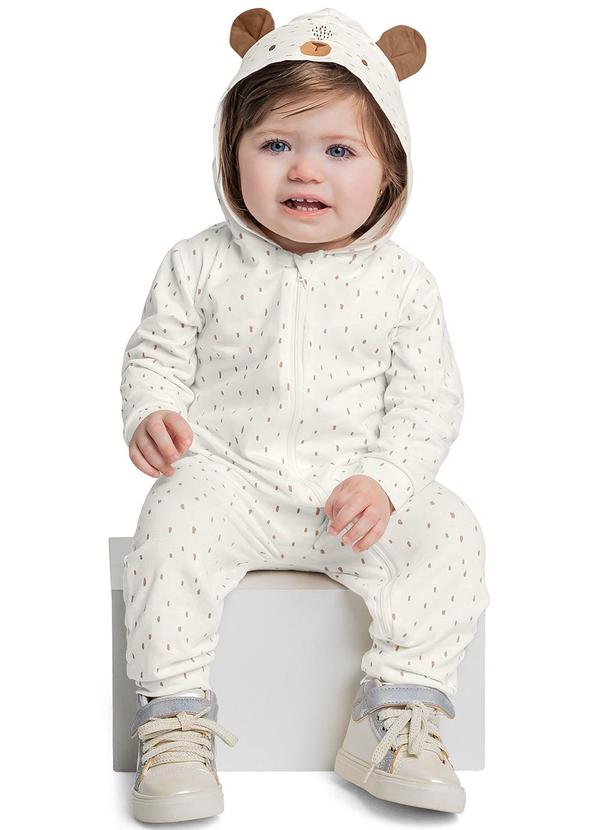 Quimby - Macacão Ursinho Unissex Bebê Bege