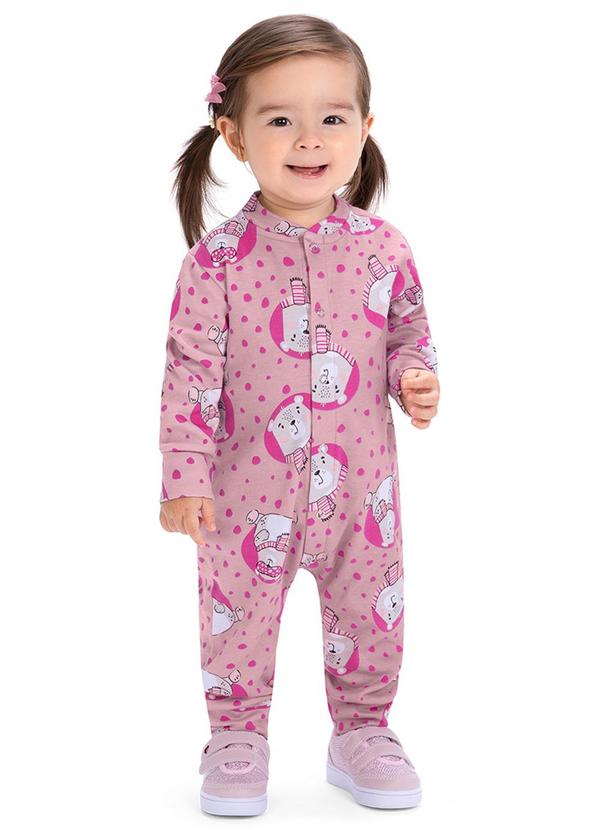 Alenice - Macacão Ursinho Unissex Rosa 