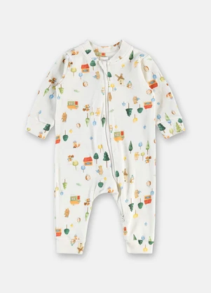 Up Baby - Macacão Zíper Frontal Estampado - UP BABY