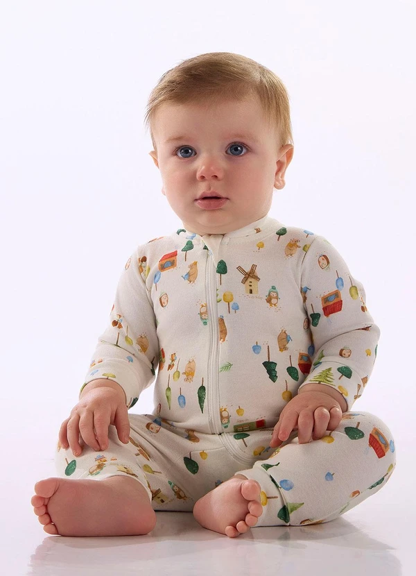 Up Baby - Macacão Zíper Frontal Estampado 1