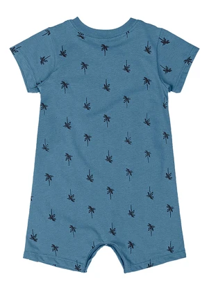 Macaquinho Bebê Algodão Estampado Quimby Azul - QUIMBY