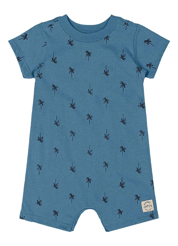 Quimby - Macaquinho Bebê Algodão Estampado Quimby Azul
