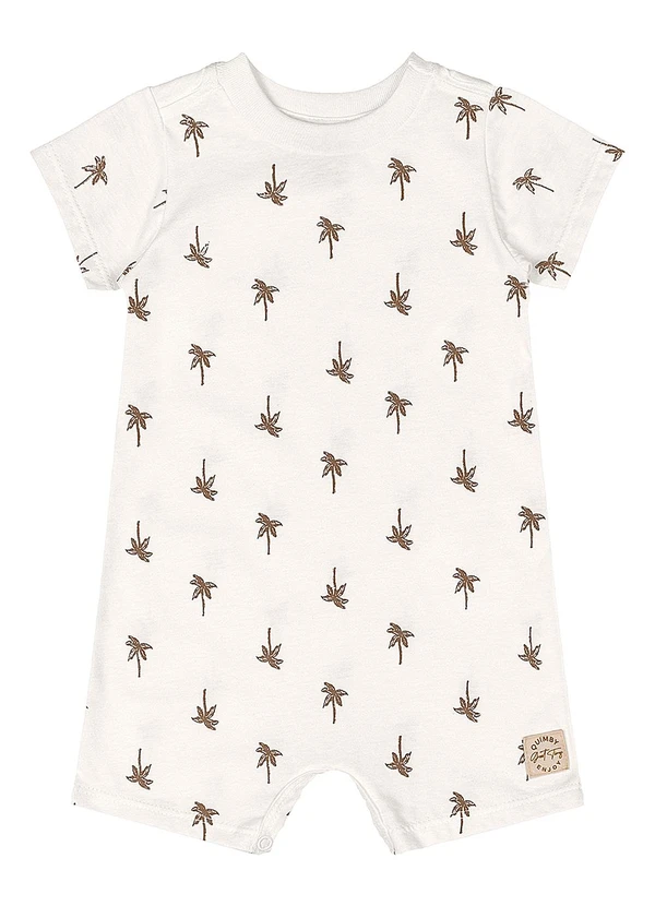 Quimby - Macaquinho Bebê Algodão Estampado Branco 2