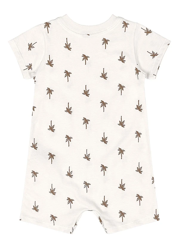 Quimby - Macaquinho Bebê Algodão Estampado Branco 3