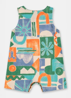 Up Baby - Macaquinho Bebê com Estampa Abstrata Verde - UP BABY