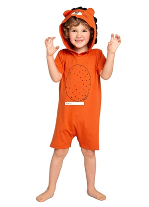 Marlan - Macaquinho Bebê em Meia Malha Penteada Laranja - MARLAN