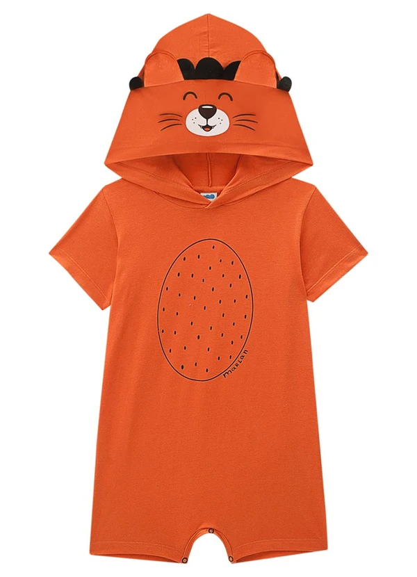 Marlan - Macaquinho Bebê em Meia Malha Penteada Laranja 2