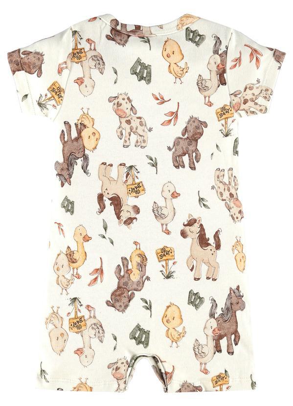 Up Baby - Macaquinho Bebê Essentials Unissex Off White 2