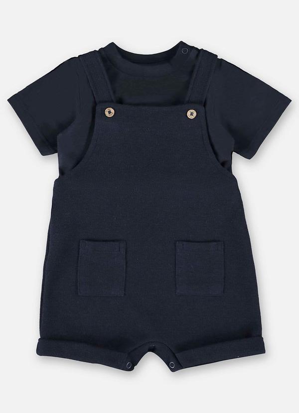 Up Baby - Macaquinho Bebê Estilo Jardineira Azul