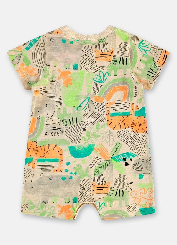 Up Baby - Macaquinho Bebê Menino Algodão Safári Bege 2