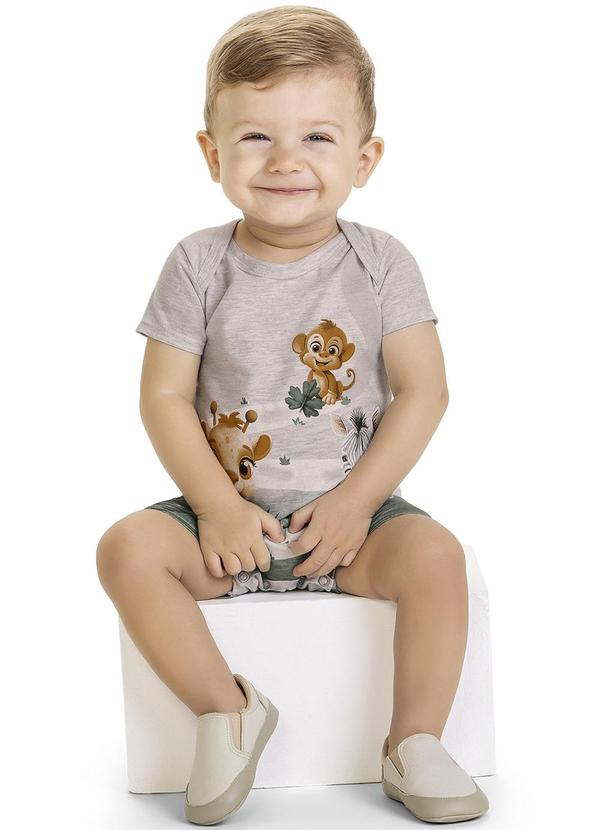 Kyly - Macaquinho Bebê Menino Cinza