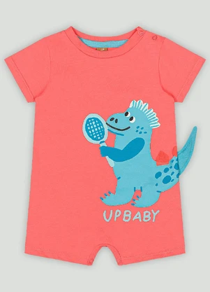 Macaquinho Bebê Menino Dinossauro Up Baby Vermelho - UP BABY