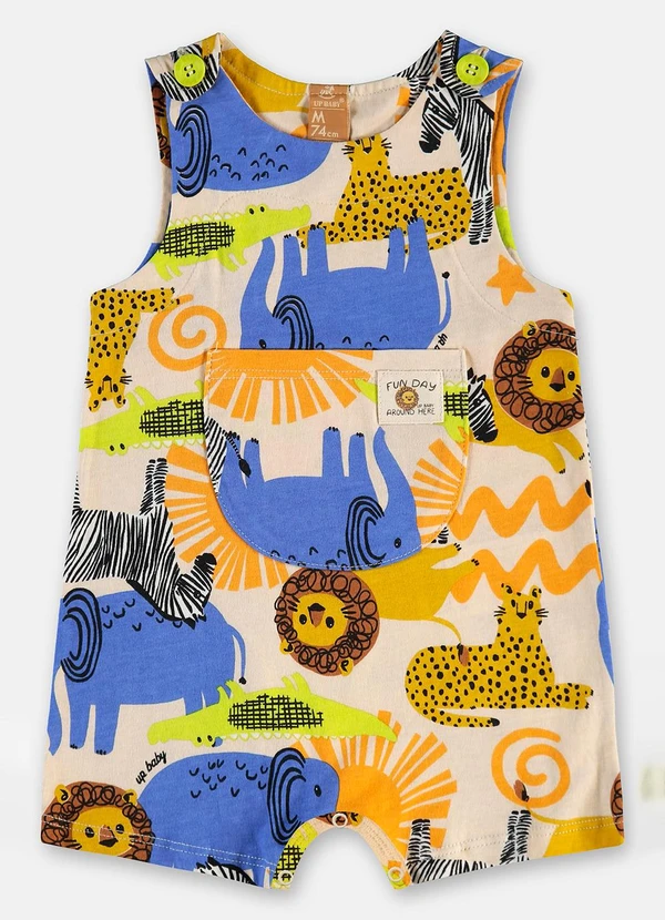 Up Baby - Macaquinho Bebê Menino em Algodão Branco 2