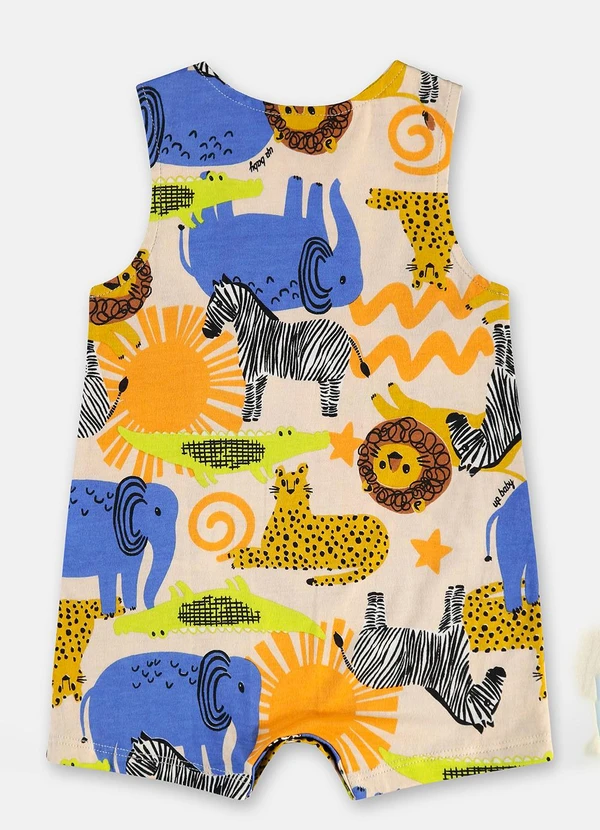 Up Baby - Macaquinho Bebê Menino em Algodão Branco 3