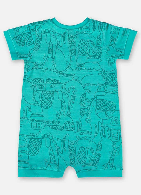 Up Baby - Macaquinho Bebê Menino em Malha Flamê Azul 2