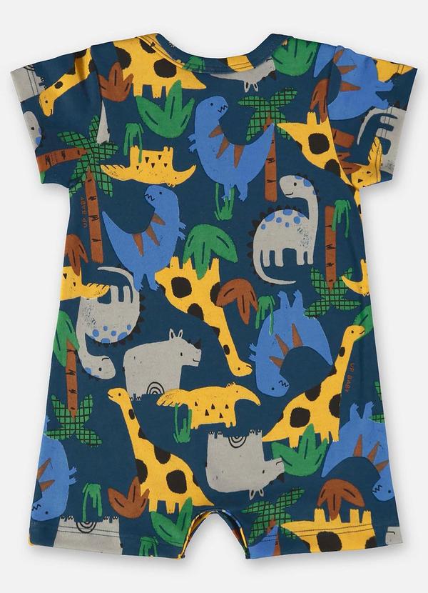 Up Baby - Macaquinho Bebê Menino em Suedine Azul 3