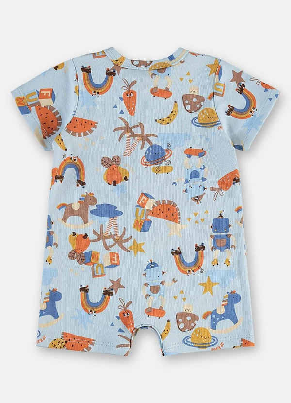 Up Baby - Macaquinho Bebê Menino em Suedine Azul 3