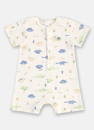 Up Baby - Macaquinho Bebê Menino em Suedine Bege - UP BABY