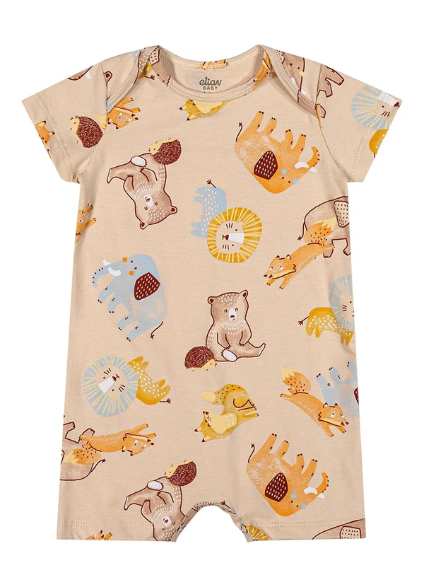 Elian - Macaquinho Bebê Menino Estampado Branco 1