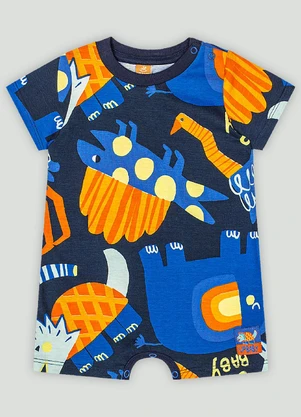 Macaquinho Bebê Menino Estampado Up Baby Azul - UP BABY