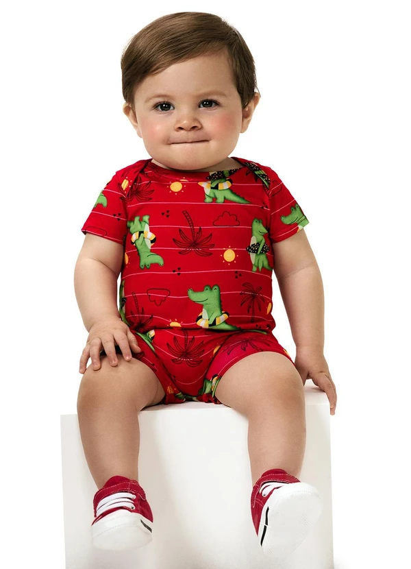 Kyly - Macaquinho Bebê Menino Jacaré Vermelho