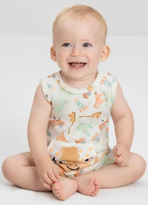 Macaquinho Comfy para Bebê Menina Up Baby Branco - UP BABY