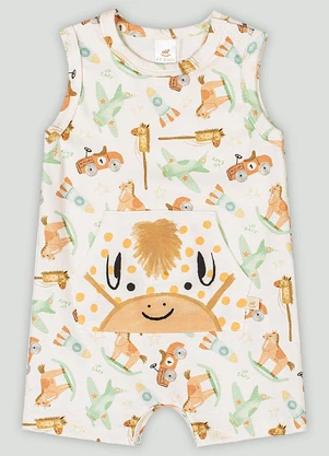 Macaquinho Comfy para Bebê Menina Up Baby Branco - UP BABY
