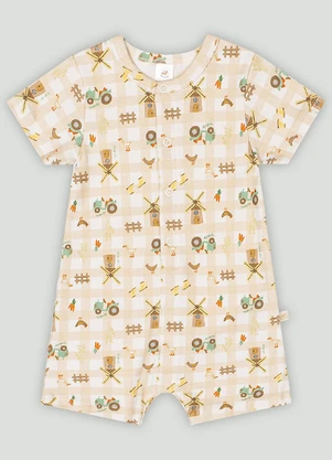 Macaquinho Comfy para Bebê Menino Up Baby Bege - UP BABY