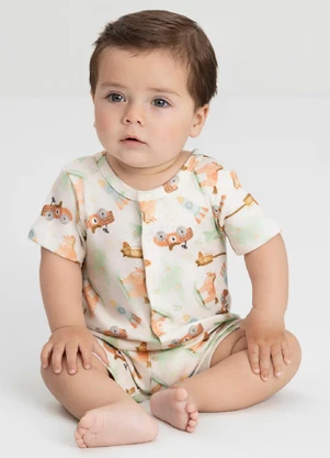 Macaquinho Comfy para Bebê Menino Up Baby Branco - UP BABY