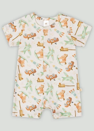 Macaquinho Comfy para Bebê Menino Up Baby Branco - UP BABY