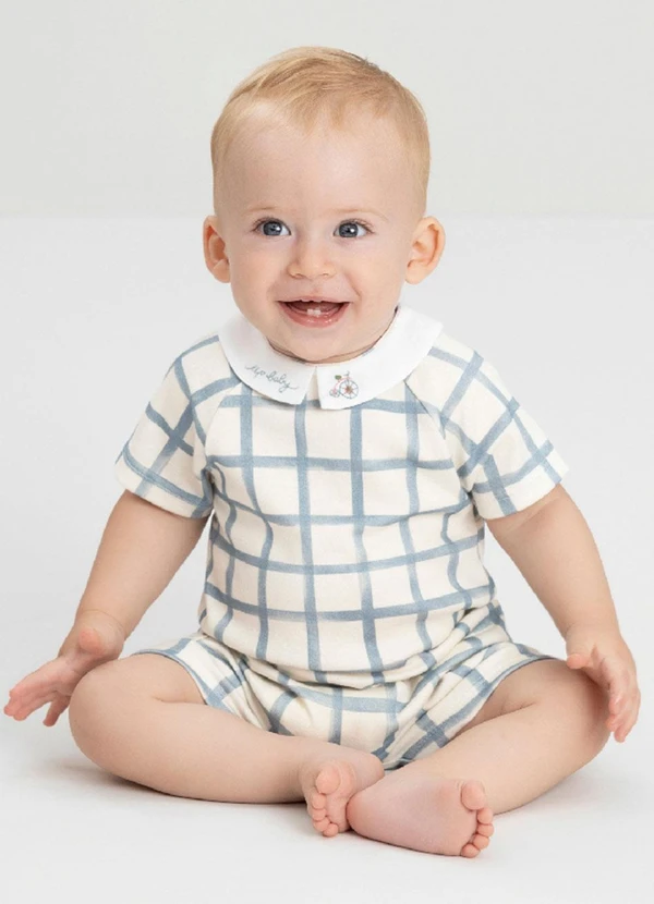 Up Baby - Macaquinho Comfy para Bebê MeninoBranco