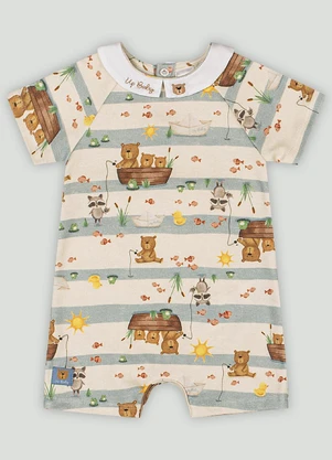 Up Baby - Macaquinho Comfy para Bebê Menino Marrom - UP BABY